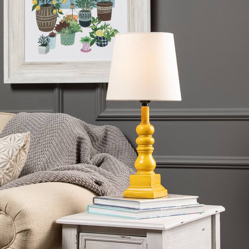 Conrad 18.5" Distressed Yellow Resin Table Lamp - 18.5"H x 9"Rnd