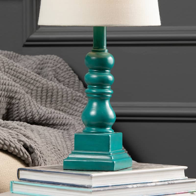 Conrad 18.5" Distressed Blue Resin Table Lamp - 18.5"H x 9"Rnd