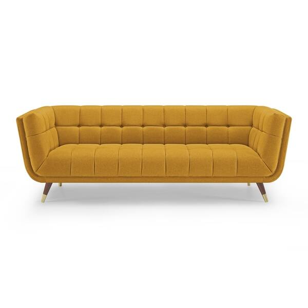 Shop Art Leon Modern Tufted Fabric Soft Sofa With Wood Legs Free