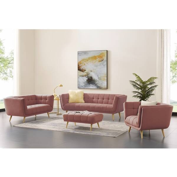 Shop Art Leon Modern Tufted Fabric Soft Living Room Set With