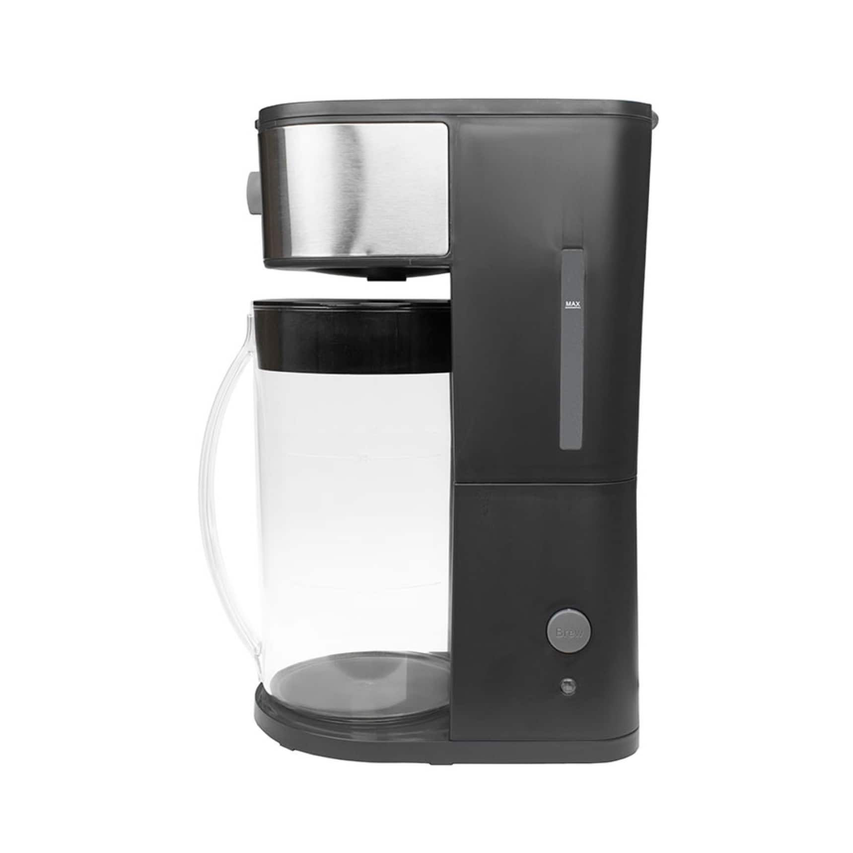 Brentwood Iced Tea and Coffee Maker in Black with 64 Ounce Pitcher On