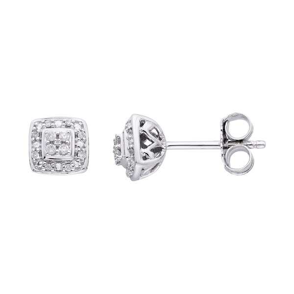 10Karat White Gold 1/14cttw Diamond Earrings