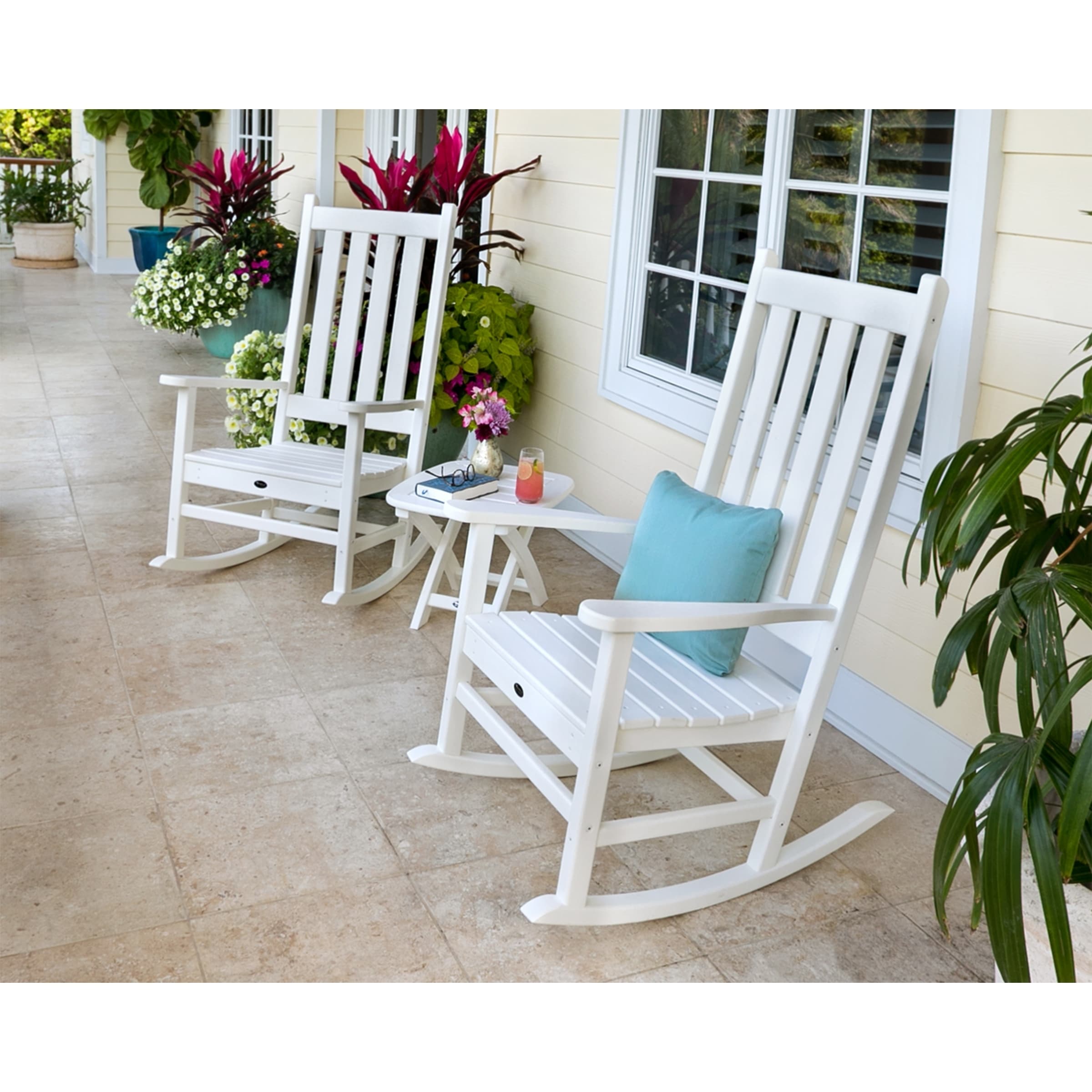 trex® outdoor furniture™ cape cod 3piece porch rocking chair set