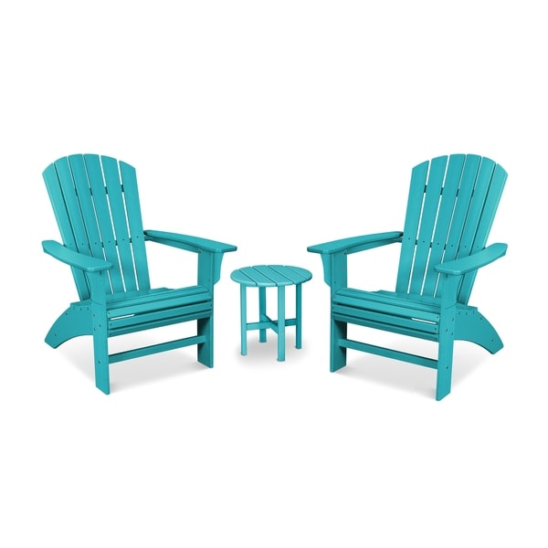 Trex Outdoor Furniture Yacht Club 3 Piece Curveback Adirondack Set