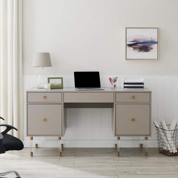 Shop Holly Martin Helston Gray Writing Desk On Sale Free