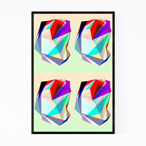 Noir Gallery Abstract Digital Geometric Vaporwave Framed Art Print