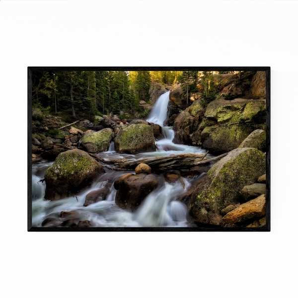 Noir Gallery Alberta Waterfall Forest Framed Art Print