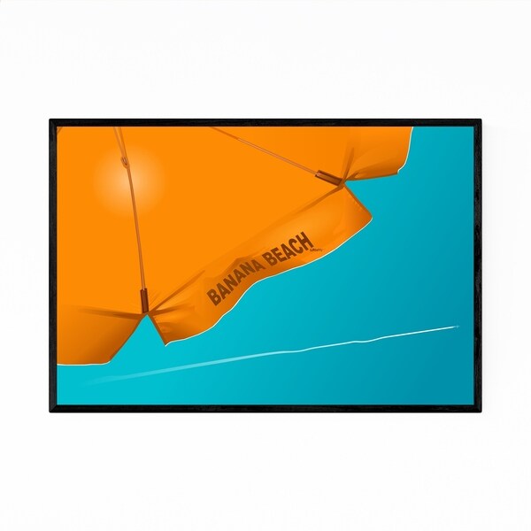 Noir Gallery Beach Umbrella Coastal Photography Framed Art Print