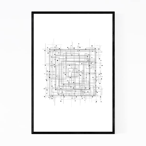 Noir Gallery Abstract Geometric Minimal Pattern Framed Art Print