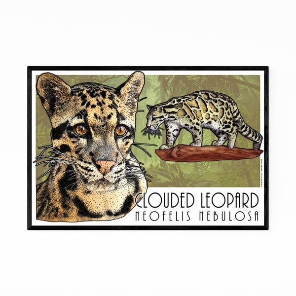 Noir Gallery Leopard Animal Illustration Framed Art Print