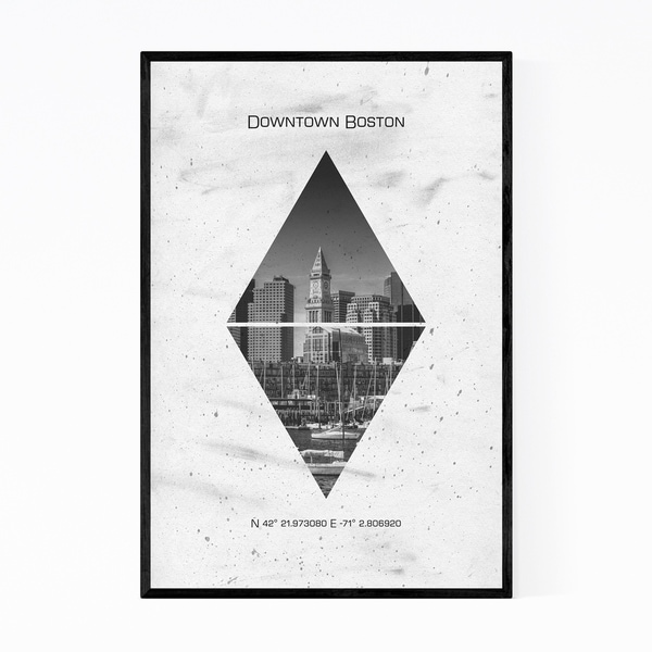 Noir Gallery Boston Massachusetts Coordinates Framed Art Print
