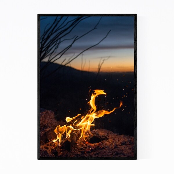Noir Gallery Campfire Camping Forest Outdoors Framed Art Print