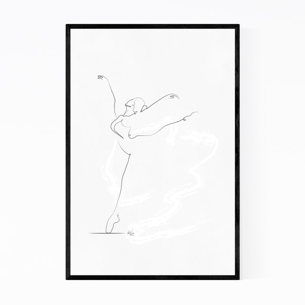 Noir Gallery Ballet Dancer Line Drawing Minimal Framed Art Print