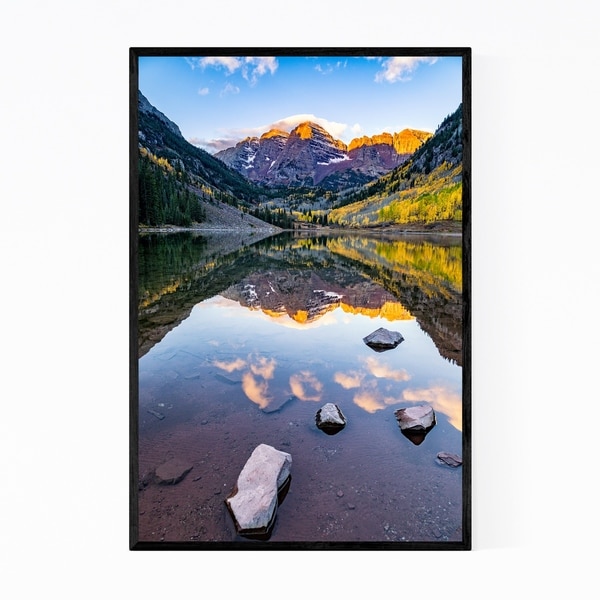 Noir Gallery Maroon Bells Mountain Lake Autumn Framed Art Print