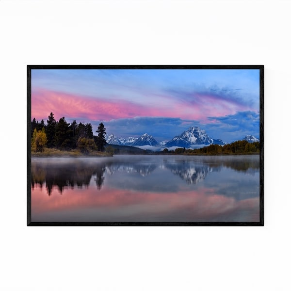 Noir Gallery Tetons Mountains Oxbow Bend Framed Art Print