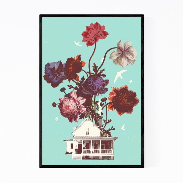 Noir Gallery Floral Botanical Abstract Collage Framed Art Print