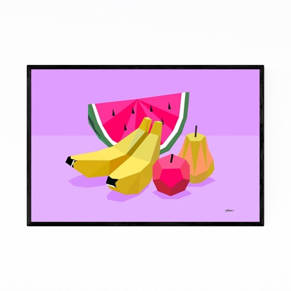 Noir Gallery Minimal 8 Bit Fruit Kitchen Framed Art Print