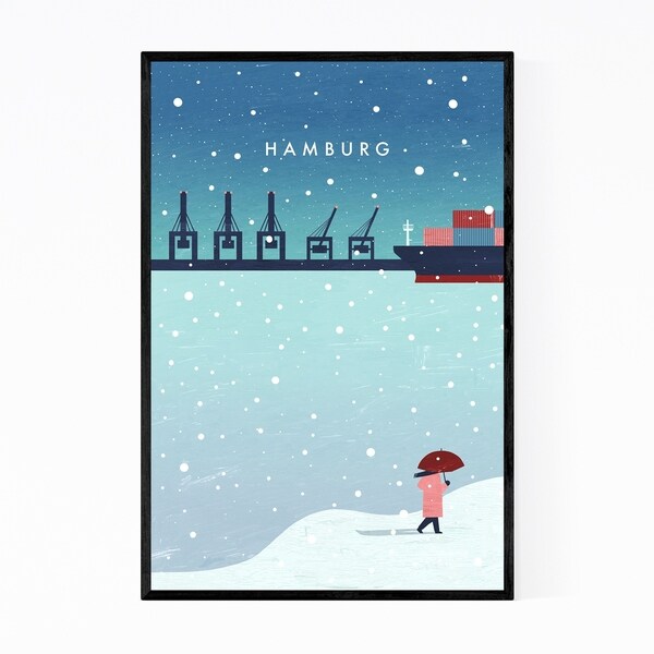Noir Gallery Hamburg Germany Vintage Travel Framed Art Print