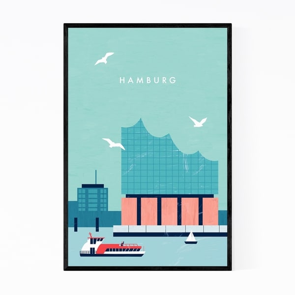 Noir Gallery Hamburg Germany Vintage Travel Framed Art Print