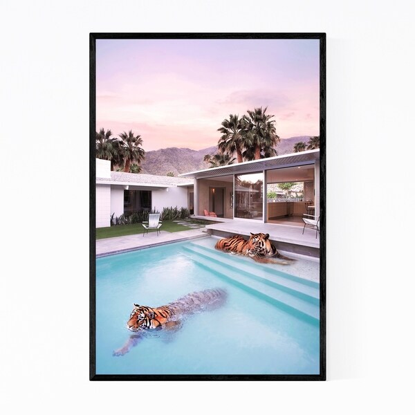 Noir Gallery Tiger Modern Architecture Humor Palm Framed Art Print