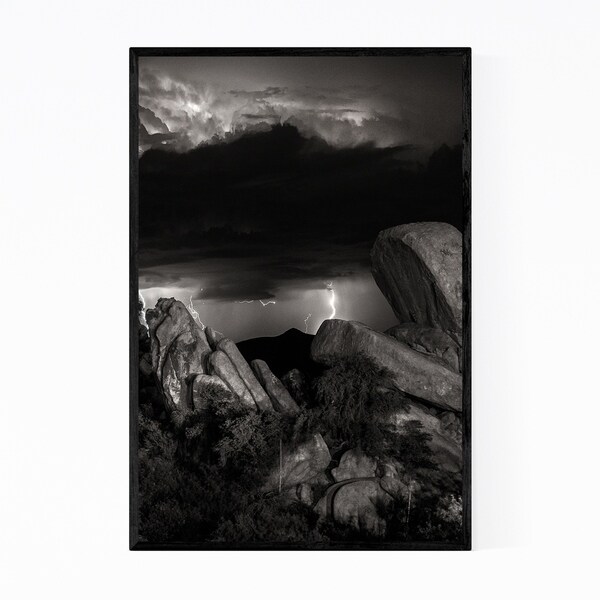 Noir Gallery Dragoon Arizona Lightning Photo Framed Art Print
