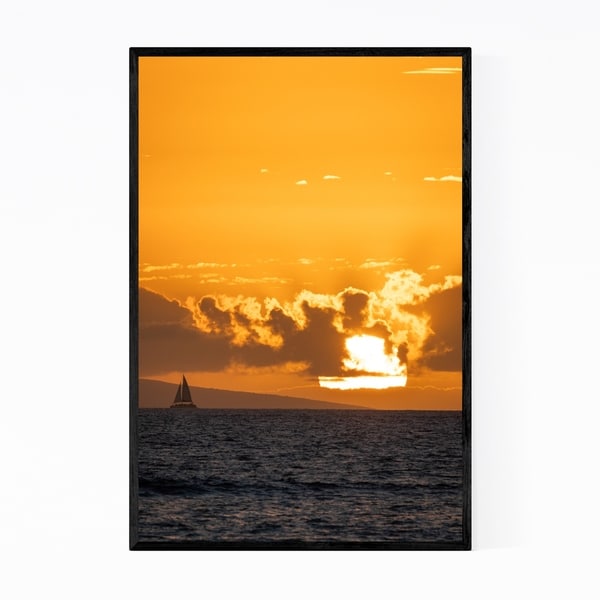 Noir Gallery Maui Hawaii Coastal Sunset Photo Framed Art Print