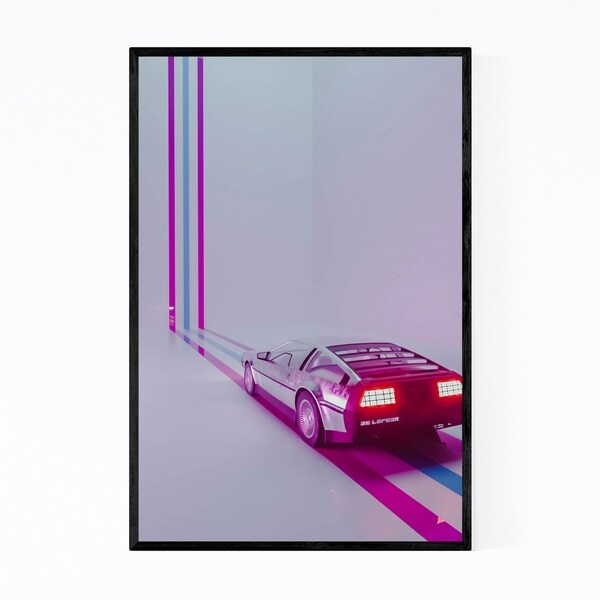 Noir Gallery Car Driving Urban City Lights Framed Art Print