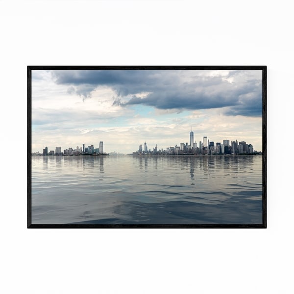 Noir Gallery Manhattan Jersey Skyline Panorama Framed Art Print