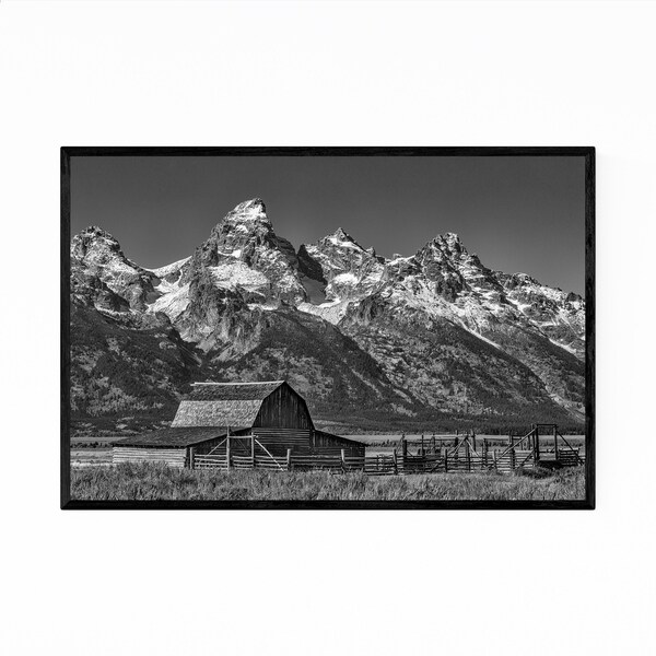 Noir Gallery Moulton Barns Teton Mountains Framed Art Print