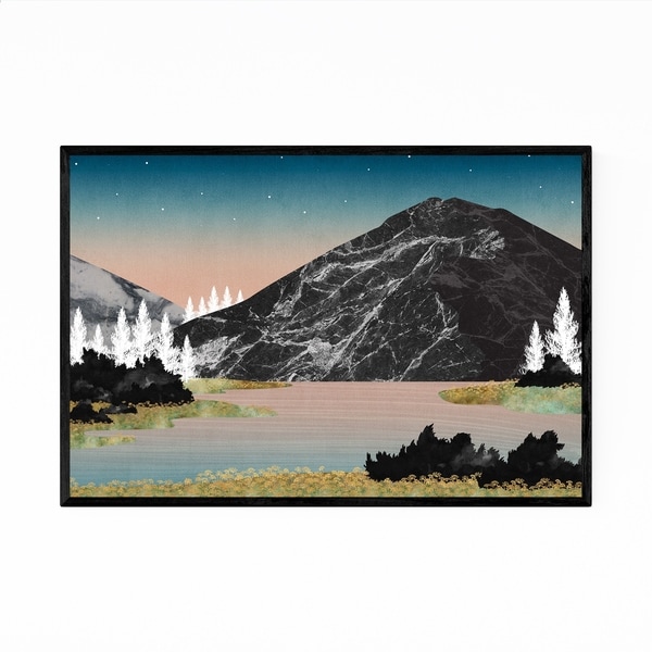Noir Gallery Lake Mountain Landscape Nature Framed Art Print