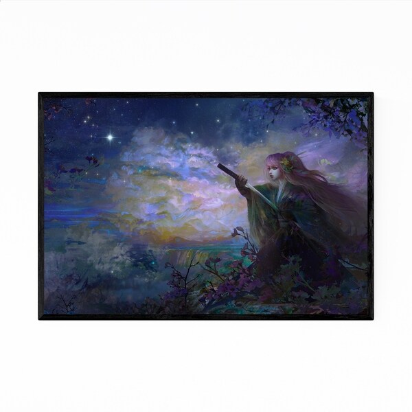 Noir Gallery Japanese Fantasy Samurai Girl Framed Art Print