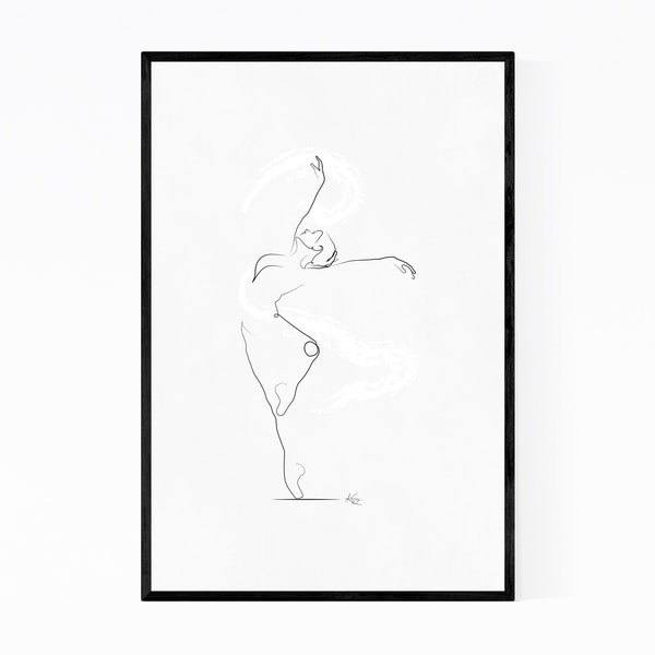 Noir Gallery Ballet Dancer Line Drawing Minimal Framed Art Print