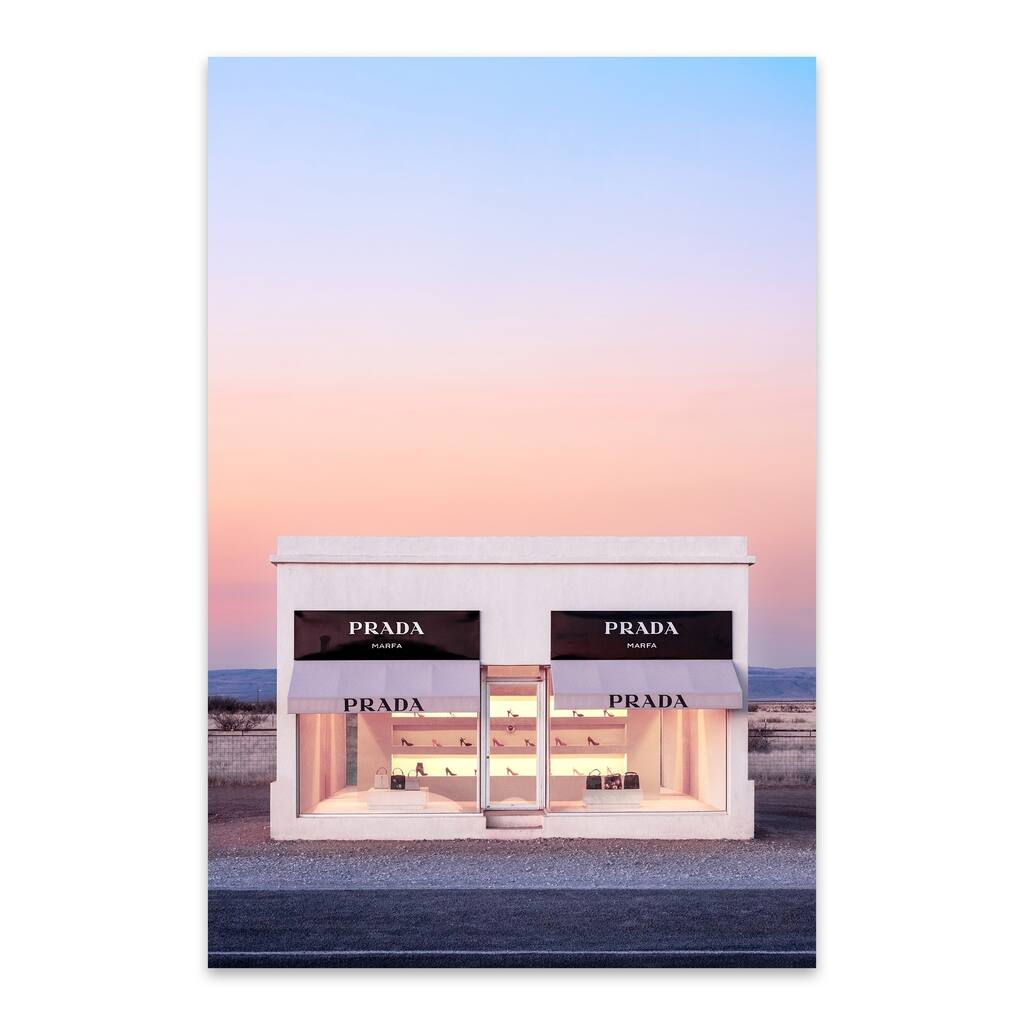 Noir Gallery Prada Marfa Fashion Desert Metal Wall Art Print