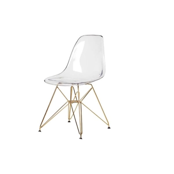 clear chair with gold legs