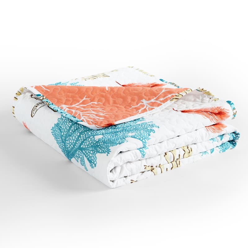 Lush Decor Coastal Reef Feather Throw Blanket