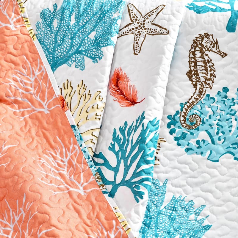 Lush Decor Coastal Reef Feather Throw Blanket