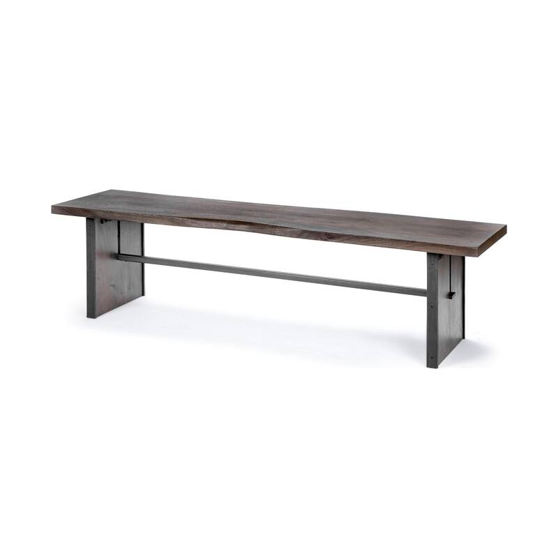 Ledger I Brown Solid Wood w/ Live-Edge Dining Bench - 70"W x 17"D x 18"H