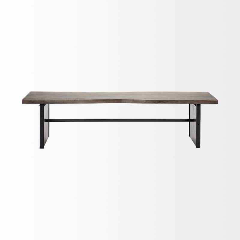 Ledger I Brown Solid Wood w/ Live-Edge Dining Bench - 70"W x 17"D x 18"H