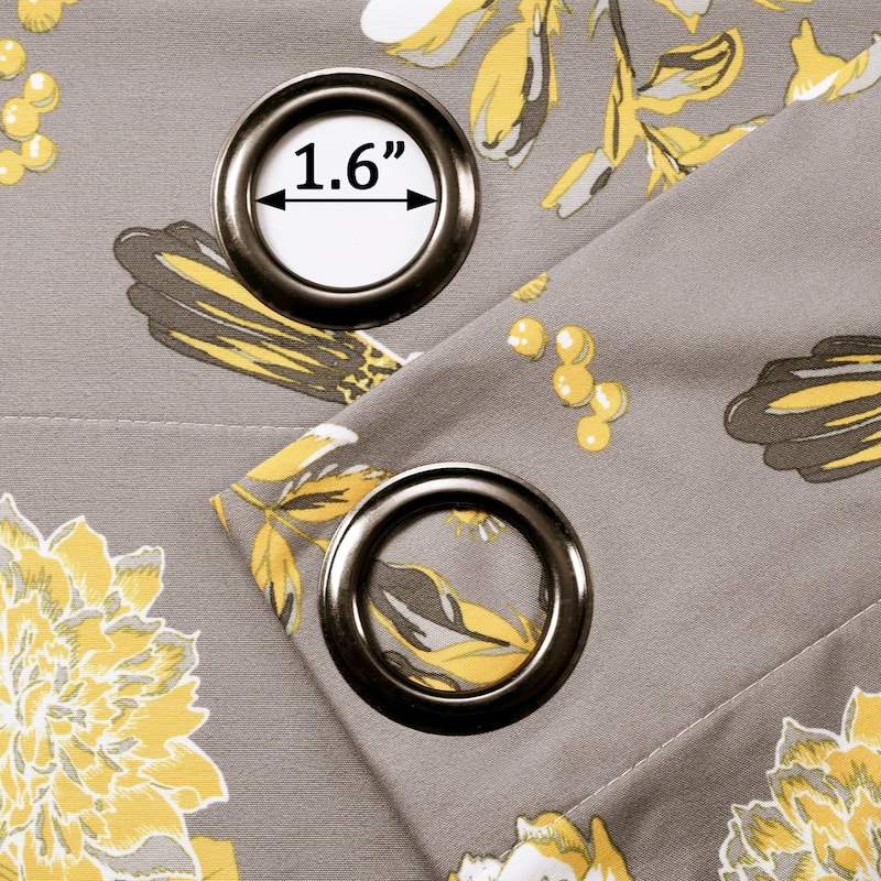 Lush Decor Farmhouse Bird And Flower Insulated Grommet Blackout Window Curtain Panel Pair