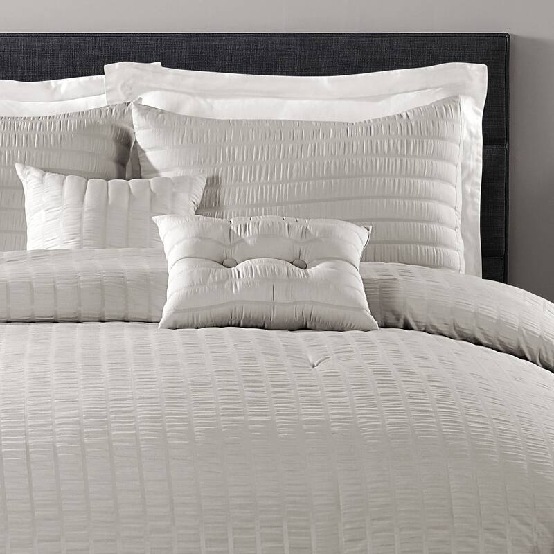 Lush Decor Farmhouse Seersucker 5 Piece Comforter Set