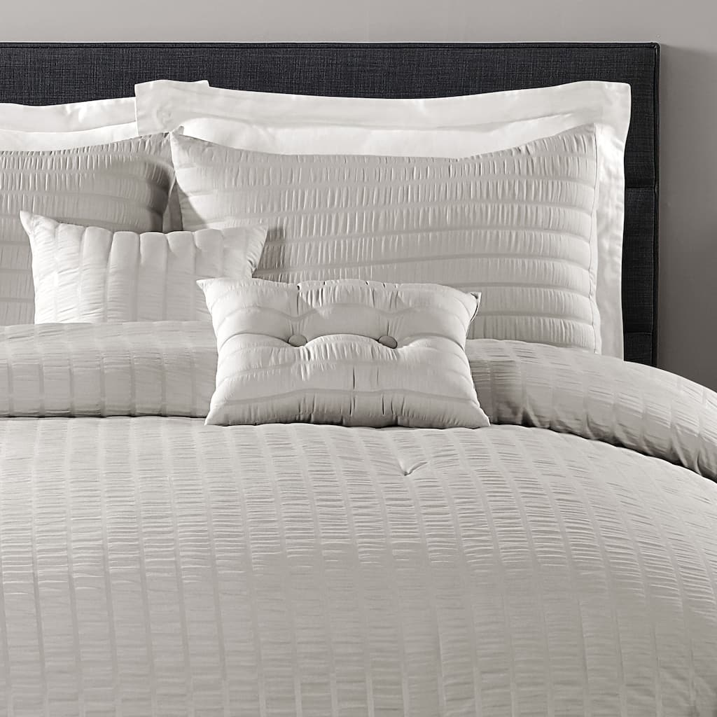 Lush Decor Farmhouse Seersucker 5 Piece Comforter Set