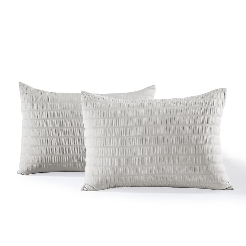 Lush Decor Farmhouse Seersucker 5 Piece Comforter Set