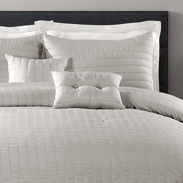 5pc Printed Seersucker Comforter With Throw Pillows Bedding Set