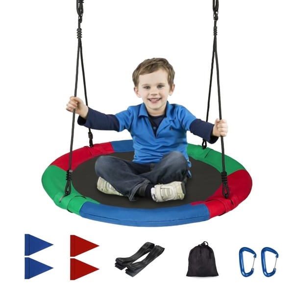 Giant Mix-Color 40/" Disc Swing Seat Saucer Tree Swing Nest Playground Toy Set