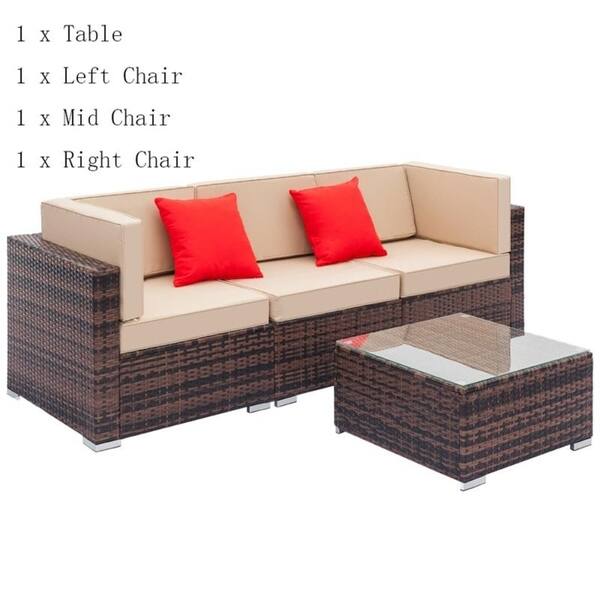 Combination Patio Outdoor Furniture Low Back Rattan Sectional Patio Outdoor Furniture Low Back Rattan