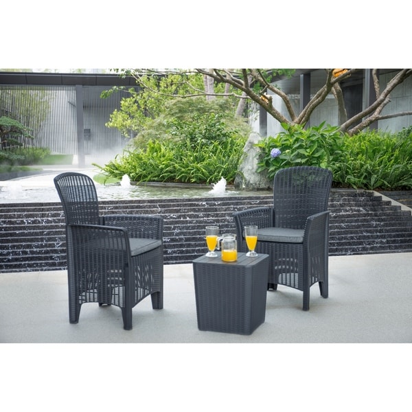 Plastic rattan dining outlet set