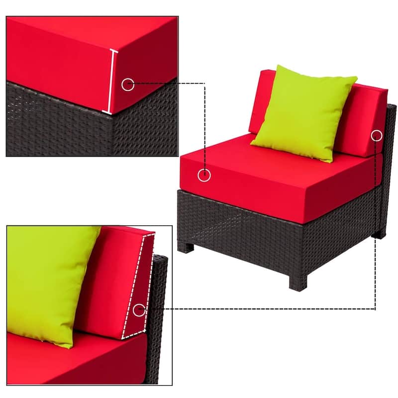 Mcombo Aluminum Outdoor Patio Wicker Furniture Set 6080-7pc