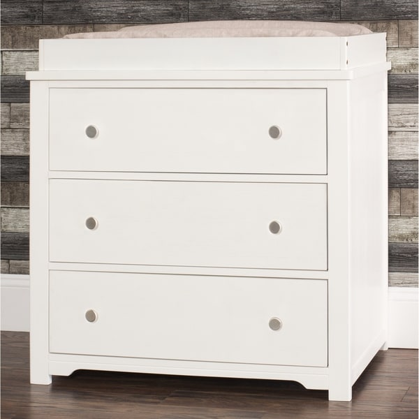 Brushed Cotton Forever Eclectic Harmony 3-Drawer Dresser with Changing Table Topper