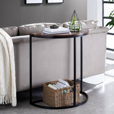 Strick & Bolton Nev Industrial Black Wood Console Table