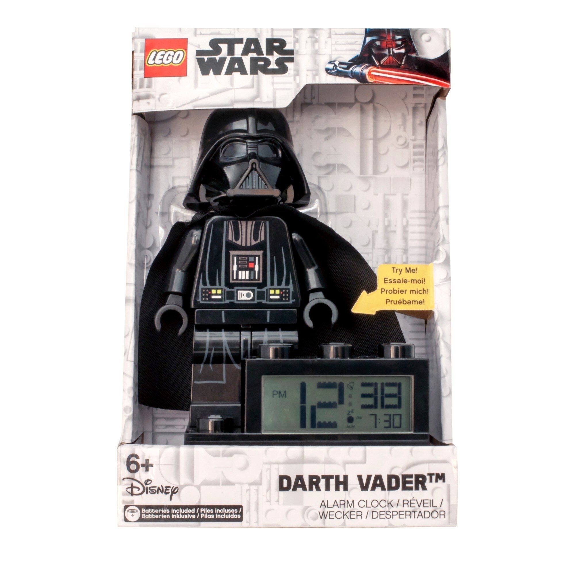 lego star wars darth vader minifigure alarm clock